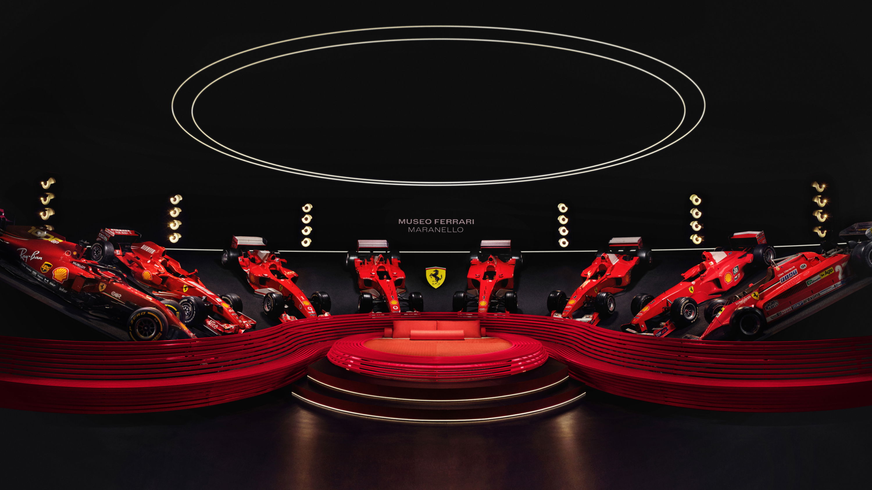 The Ferrari Museum's Salle della Vittorie, complete with bed